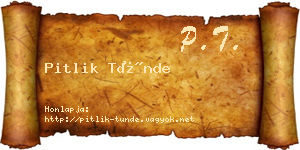 Pitlik Tünde névjegykártya
